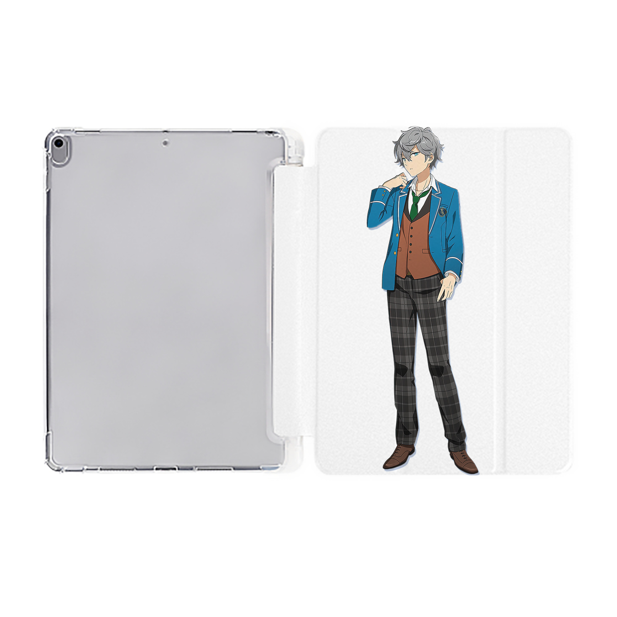 あんさんぶるスターズ! Ensemble Stars IPad ケース ペン収納付き 三つ折りスタンド PUレザー×シリコン 対応機種9.5/10.5/10.9インチ
